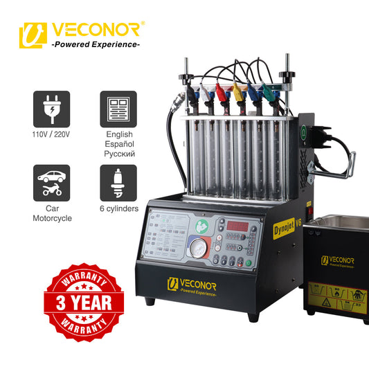 Intelligent Car Fuel Injector Cleaner & Tester Cleaning Machine Injector Ultrasonic Cleaner 6-Cylinders 110V 220V